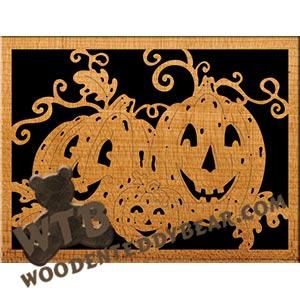 Pumpkin Family fretwork scroll saw pattern | The Wooden Teddy Bear