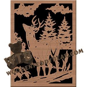 Springtime Whitetail fretwork scroll saw pattern | The Wooden Teddy Bear