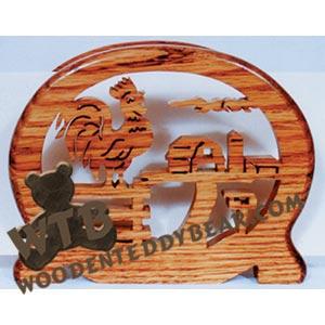 Country Morning Letter/Napkin Holder fretwork scroll saw pattern | The Wooden Teddy Bear