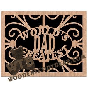 Greatest Dad Trivet fretwork scroll saw pattern | The Wooden Teddy Bear