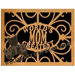 Greatest Mom Trivet fretwork scroll saw pattern | The Wooden Teddy Bear