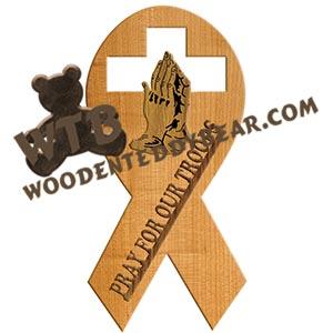 Pray Ribbon fretwork scroll saw pattern | The Wooden Teddy Bear