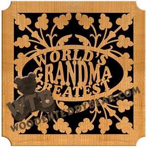 Greatest Grandma Trivet fretwork scroll saw pattern | The Wooden Teddy Bear