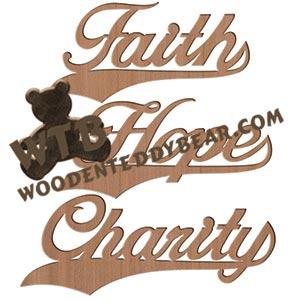 Faith, Hope, Charity fretwork scroll saw pattern | The Wooden Teddy Bear