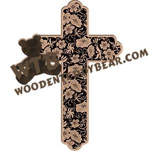 Floral Cross fretwork scroll saw pattern |The Wooden Teddy Bear