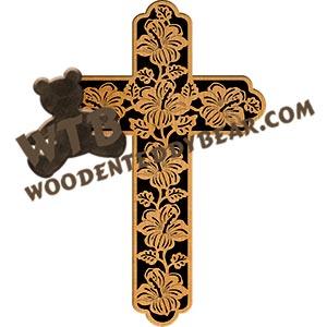 Hibiscus Cross fretwork scroll saw pattern |The Wooden Teddy Bear