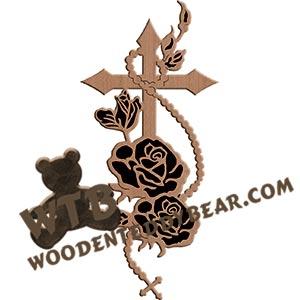 Cross with Rosary fretwork scroll saw pattern |The Wooden Teddy Bear