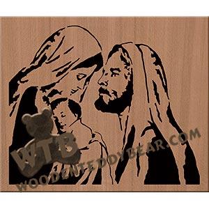Holy Family #1 fretwork scroll saw pattern |The Wooden Teddy Bear
