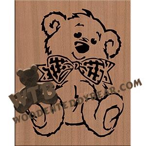 Teddy Bear with Bow Tie fretwork scroll saw pattern |The Wooden Teddy Bear