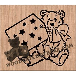 Teddy Bear with Tag fretwork scroll saw pattern |The Wooden Teddy Bear