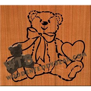 Teddy Bear with Heart fretwork scroll saw pattern |The Wooden Teddy Bear