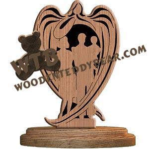 Guardian Angel of Family fretwork scroll saw pattern |The Wooden Teddy Bear