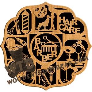 Barber-Hair Stylist Plaque fretwork scroll saw pattern |The Wooden Teddy Bear