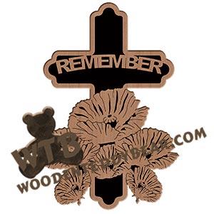 Cross & Poppies fretwork scroll saw pattern |The Wooden Teddy Bear