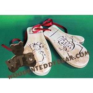 Snowman Mittens fretwork scroll saw pattern |The Wooden Teddy Bear