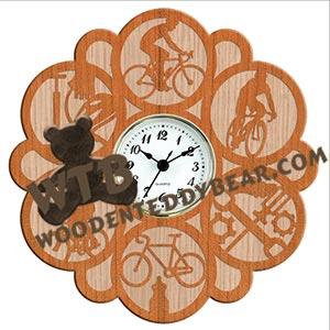 Cycling Wall Clock fretwork scroll saw pattern |The Wooden Teddy Bear