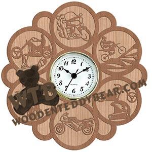 Motorcycle Wall Clocks fretwork scroll saw pattern |The Wooden Teddy Bear