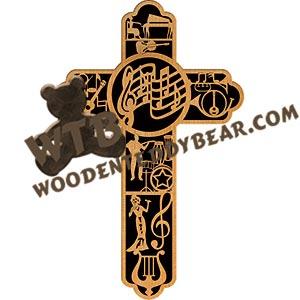 Music Cross fretwork scroll saw pattern |The Wooden Teddy Bear