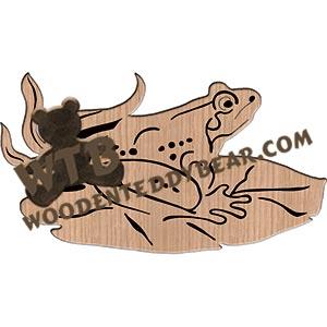 Frog on Lily Pad fretwork scroll saw pattern |The Wooden Teddy Bear