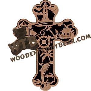 Nautical Cross fretwork scroll saw pattern |The Wooden Teddy Bear