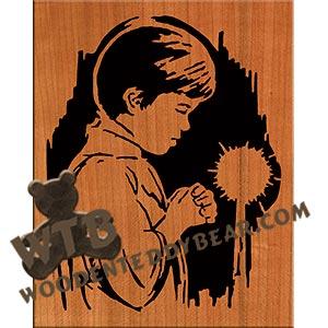 Boy Praying fretwork scroll saw pattern |The Wooden Teddy Bear