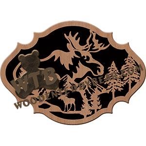 Moose Nature Scene fretwork scroll saw pattern |The Wooden Teddy Bear