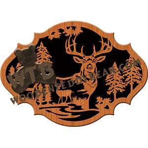 Deer Nature Scene fretwork scroll saw pattern |The Wooden Teddy Bear