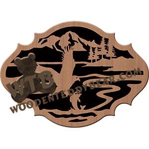 Eagle with Fish Scene fretwork scroll saw pattern |The Wooden Teddy Bear