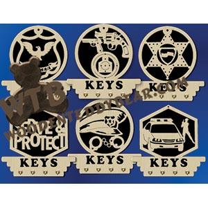 Police Key Plaques fretwork scroll saw pattern |The Wooden Teddy Bear