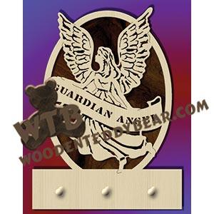 Guardian Angel Key Plaque fretwork scroll saw pattern |The Wooden Teddy Bear