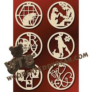 Veterinarian Ornaments fretwork scroll saw pattern |The Wooden Teddy Bear