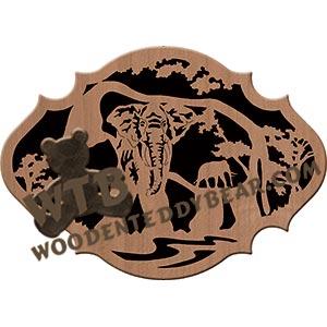 Elephant Nature Scene fretwork scroll saw pattern |The Wooden Teddy Bear