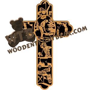 Female Golf Cross fretwork scroll saw pattern |The Wooden Teddy Bear