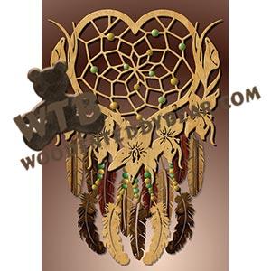 Dreamcatcher Heart with Lilies fretwork scroll saw pattern |The Wooden Teddy Bear