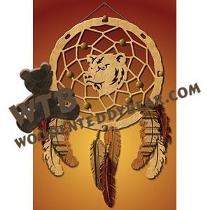 Dreamcatcher with Bear fretwork scroll saw pattern |The Wooden Teddy Bear