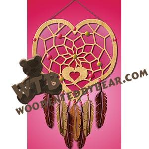 Dreamcatcher Hearts fretwork scroll saw pattern |The Wooden Teddy Bear