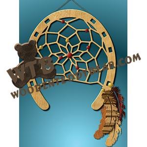 Dreamcatcher Horseshoe fretwork scroll saw pattern |The Wooden Teddy Bear