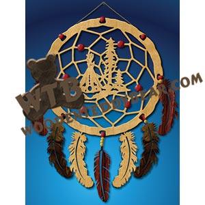 Dreamcatcher with Tepee fretwork scroll saw pattern |The Wooden Teddy Bear