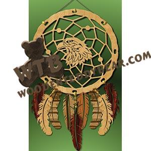 Dreamcatcher with Eagle fretwork scroll saw pattern |The Wooden Teddy Bear