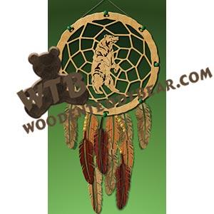 Dreamcatcher with Grizzly Bear fretwork scroll saw pattern |The Wooden Teddy Bear