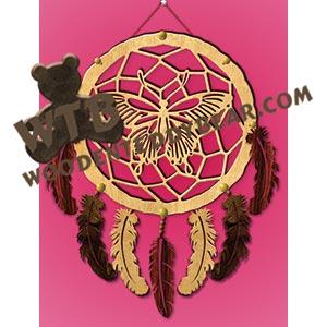 Dreamcatcher with Butterfly fretwork scroll saw pattern |The Wooden Teddy Bear