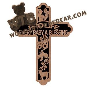 Pro-Life Cross fretwork scroll saw pattern |The Wooden Teddy Bear