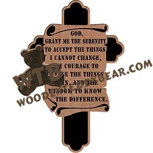 Serenity Prayer Cross fretwork scroll saw pattern |The Wooden Teddy Bear