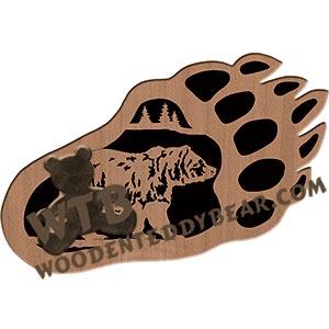 Bear Paw Print fretwork scroll saw pattern |The Wooden Teddy Bear