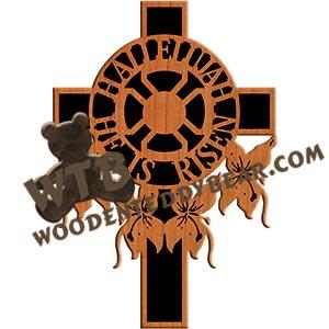 Hallelujah He is Risen Cross fretwork scroll saw pattern |The Wooden Teddy Bear