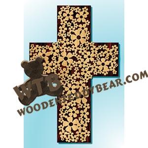 Daisy Cross fretwork scroll saw pattern |The Wooden Teddy Bear