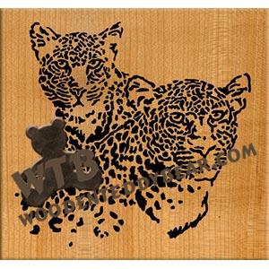 Leopard Pair fretwork scroll saw pattern |The Wooden Teddy Bear