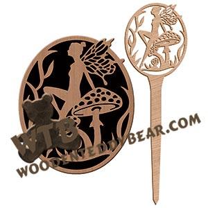 Fairy Plaque with Garden Stake #9 fretwork scroll saw pattern |The Wooden Teddy Bear