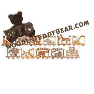 Child's Train Set fretwork scroll saw pattern |The Wooden Teddy Bear