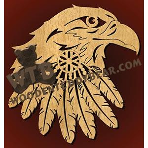 Eagle & Feathers fretwork scroll saw pattern |The Wooden Teddy Bear